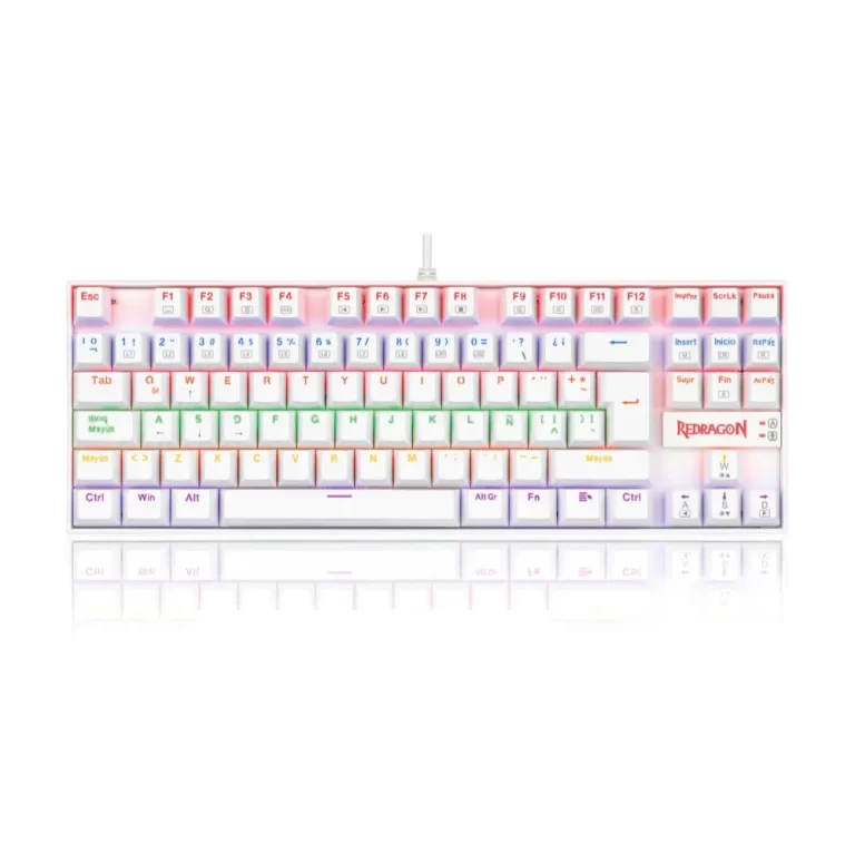 Teclado Redragon KUMARA Rainbow Español Blanco