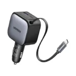 cargador auto ugreen nexode 60w cable retractil