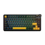 Teclado Aula F75 Rainbow Cableado Inglés Negro/Amarillo