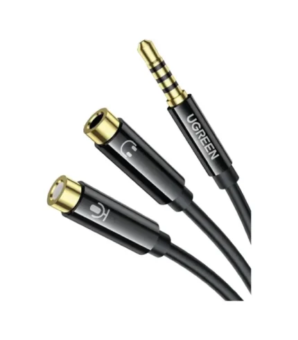 Adaptador de Audio Ugreen 1 Macho a 2 Hembra (30620)
