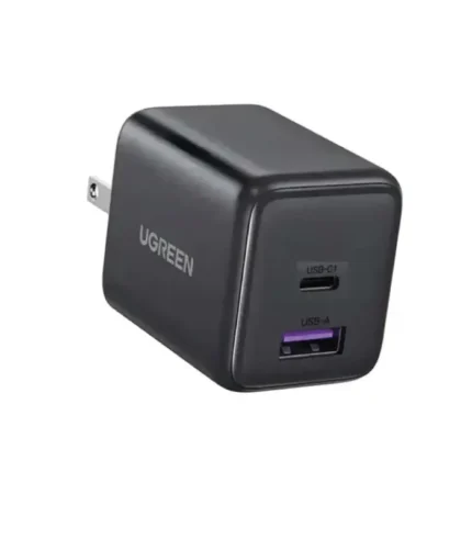 Cargador Ugreen 30W GaN 2 Puertos USB-C + USB-A Gris Espacial